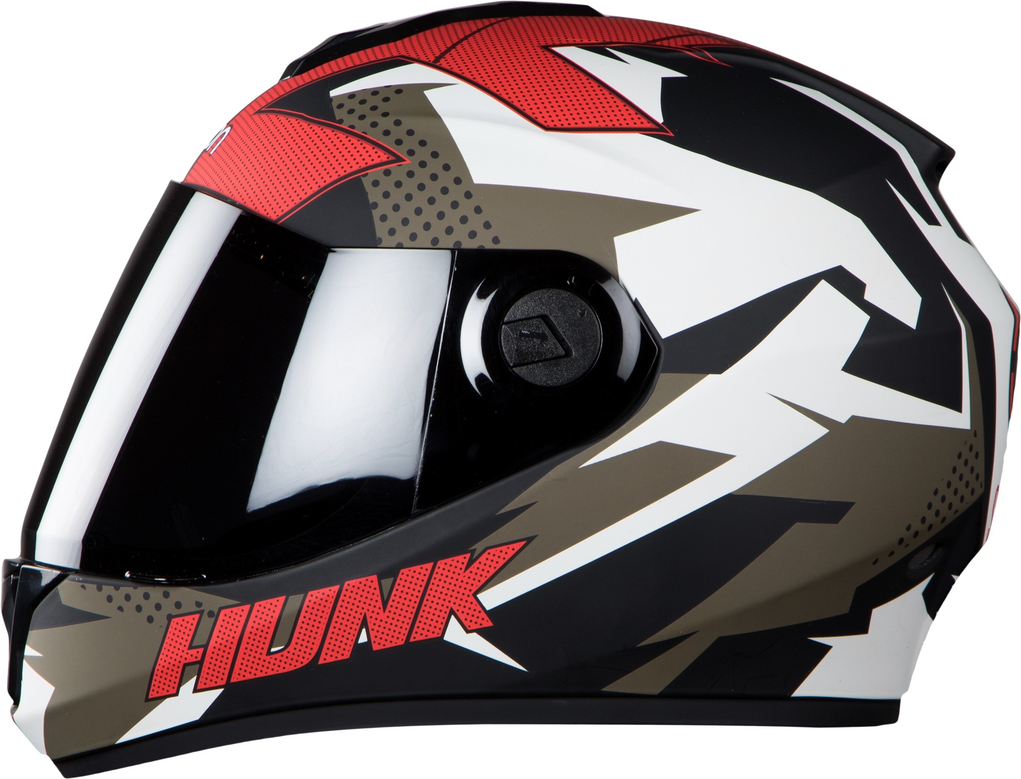 Steelbird HI-GN Men Vision Decal Hunk Glossy Black/Green ( Fitted With Clear Visor Extra Smoke Visor Free)